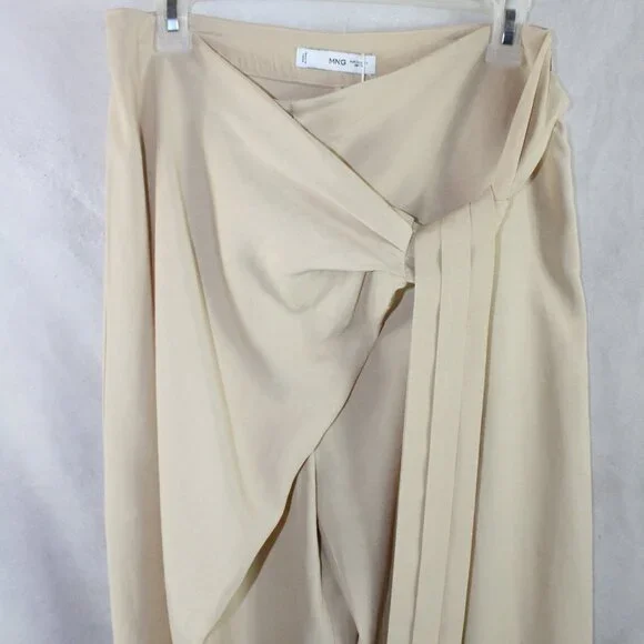 MNG by Mango NWT Linen Blend Tie Front Wide Leg Pants/Trouser - Picture 6 of 12
